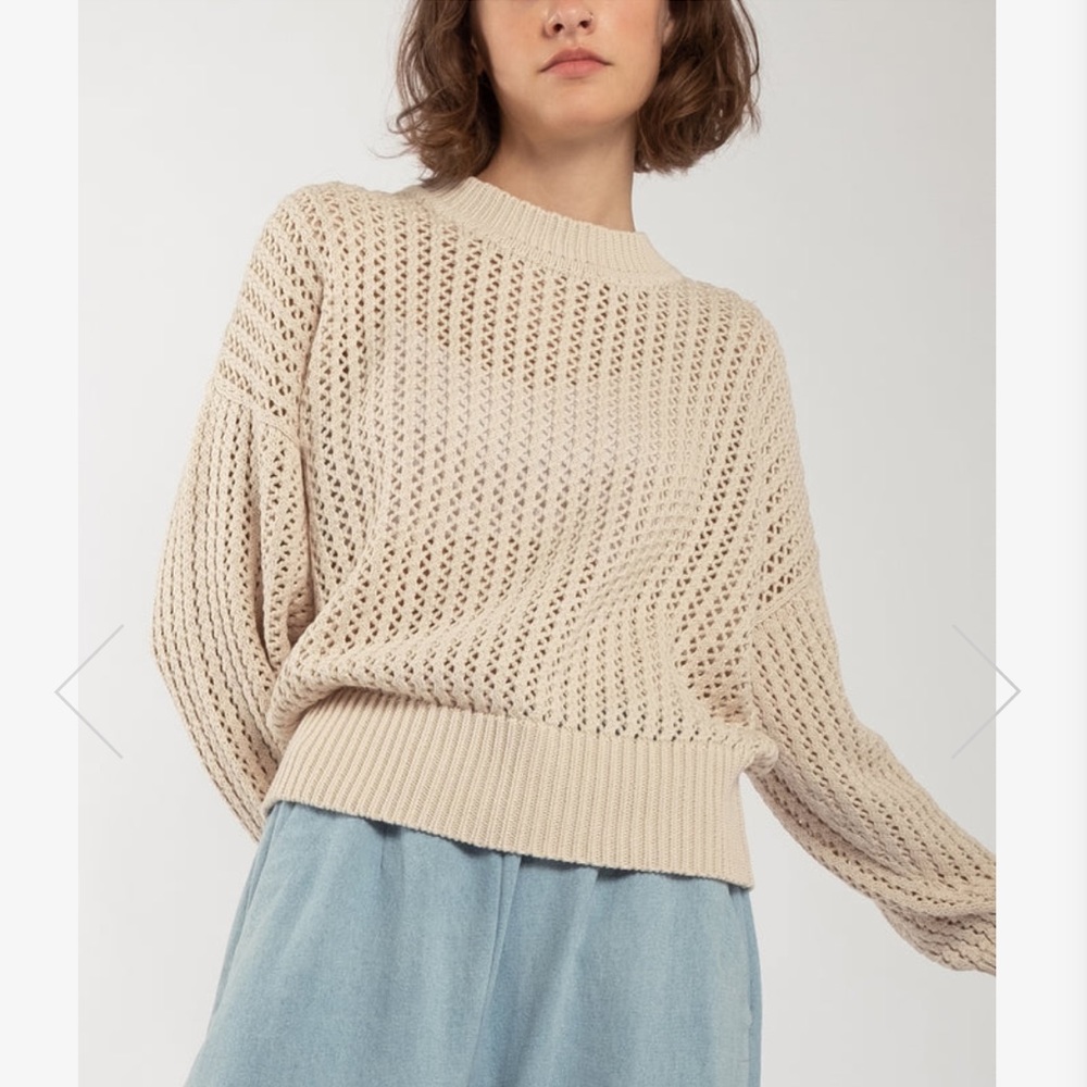 NWOT Micaela Greg Cream Ridge Pullover - Picture 3 of 11